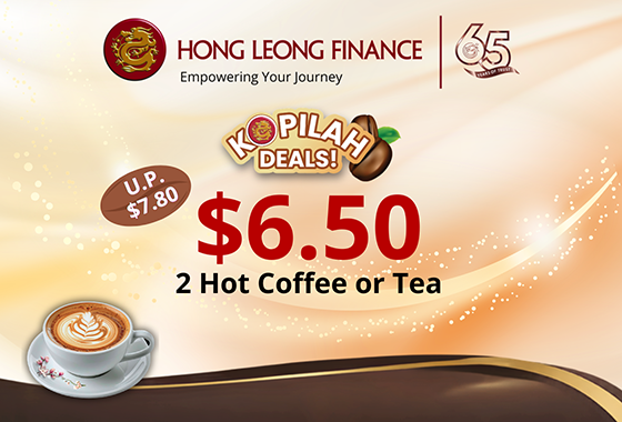 $6.50 for Two Hot Coffee or Tea