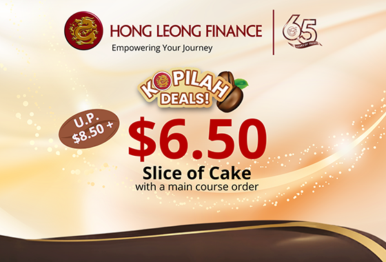 $6.50 selected desserts with a main course order