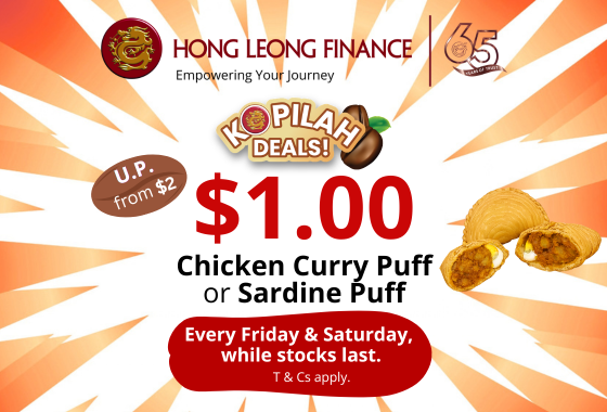 Chicken Curry Puff or Sardine Puff @ $1.00 each