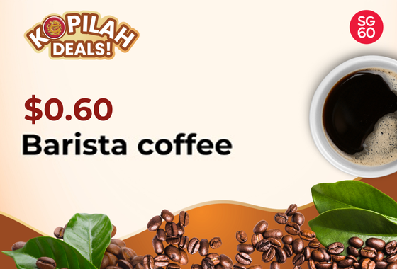 Barista Coffee at Just $0.60 with every main course ordered