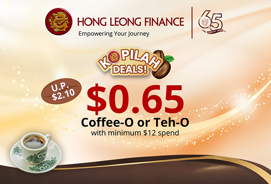 $0.65 Kopi-O or Teh-O with a minimum spend of $12 in a single receipt