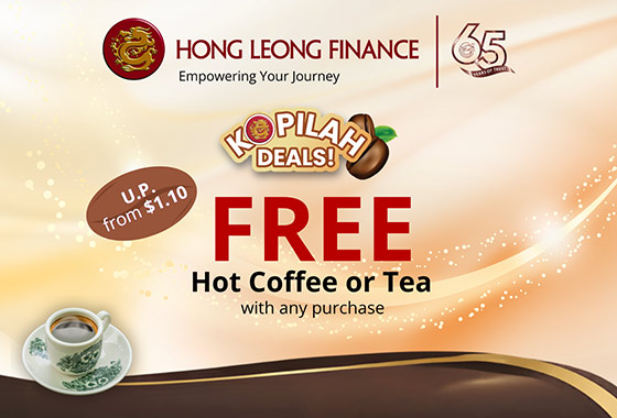 Free Hot Coffee or Tea with any purchase