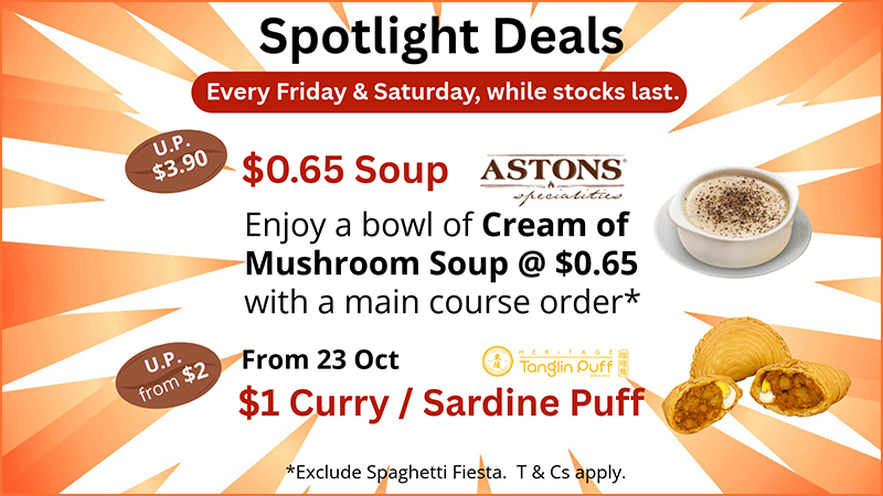 Spotlight Deals every Friday and Saturday