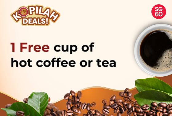 1 Free Cup of Hot Coffee or Tea