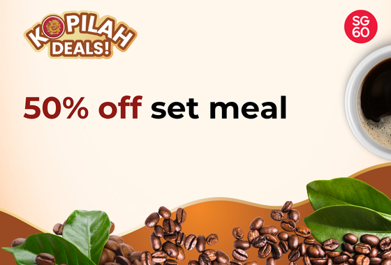 50% Off Meal with Coffee/Tea Set